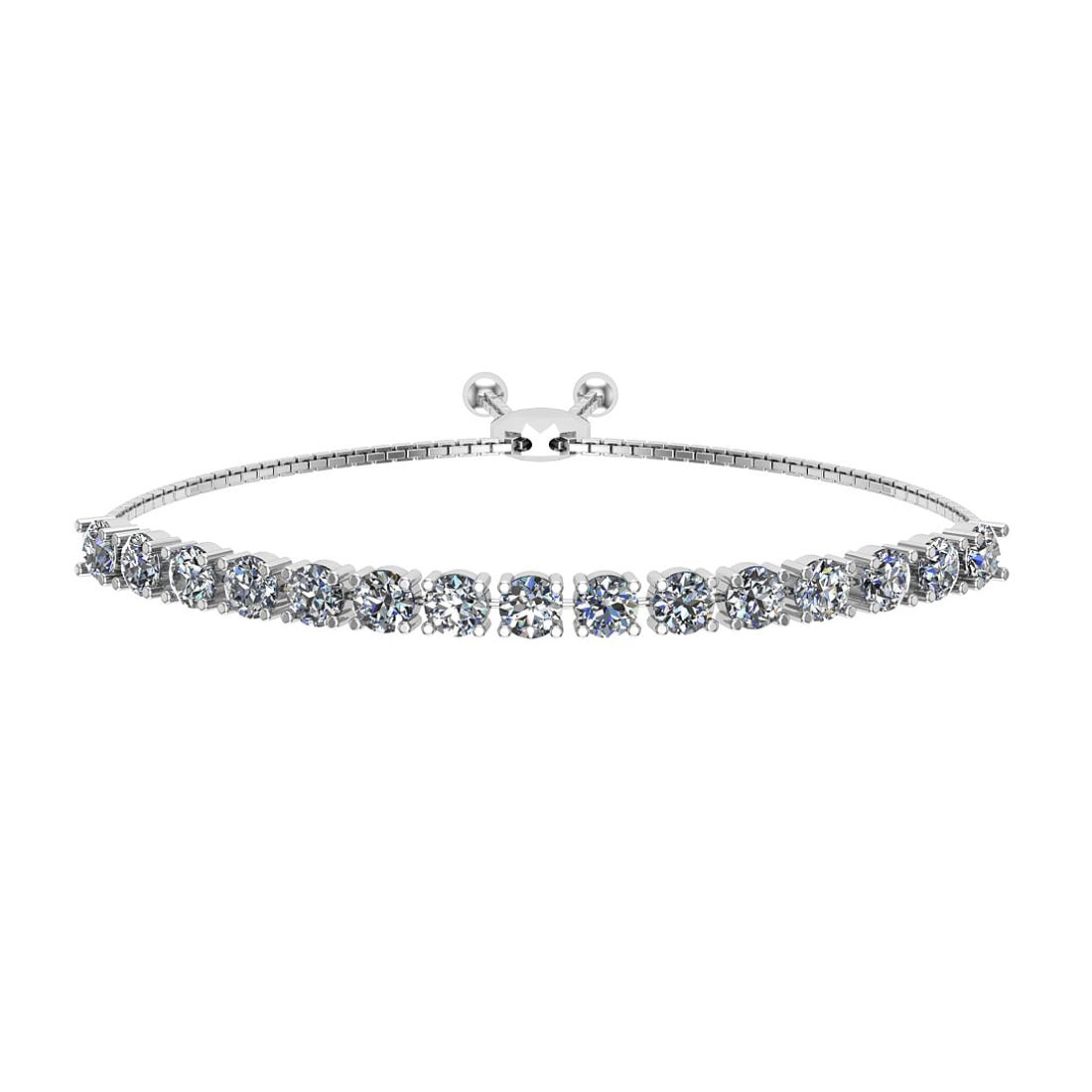 0.67 Ctw SI2/I1 Diamond Prong Set 14K White Gold Slide Bracelet: Center Diamond Weight : 0.67 Ctw (Round Cut) Center Diamond Color :- J-K Center Clarity : SI2/I1 Stone Setting : Prong Metal Weight : Approx 5.20 Gram 14K White Gold Slide Bracelet T4-2.0(2)SB
