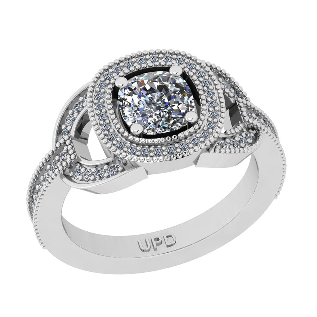1.31 Ctw SI2/I1 Gia Certified Center Diamond 14K White Gold Engagement Ring: Center Diamond Weight : 0.90 Ctw ( Cushion Cut) Center Diamond Color :-J-K Center Stone Setting : Prong Center Clarity : SI2/I1 Side Stone Weight Of Ctw 0.41 Ctw Side Stone Color : J-K Stone Clarity