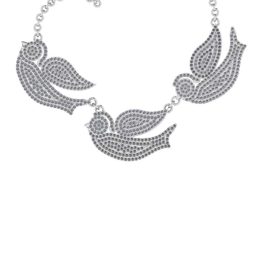 4.80 Ctw SI2/I1 Diamond 14K White Gold Birds Bracelet: Total Diamond Weight : 4.80 Ctw (Round cut) Center Diamond Color :- J-K Center Clarity : SI2/I1 Stone Setting : Prong Metal Weight : Approx 28.30 Gram 14K White Gold Birds Bracelet Size :-7.5 inch