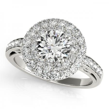 CERTIFIED PLATINUM 1.53 CTW J-K/VS-SI1 DIAMOND HALO ENGAGEMENT RING (1 of 1)