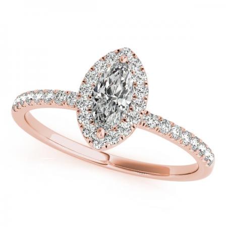 CERTIFIED 14KT ROSE GOLD 1.47 CTW J-K/VS-SI1 DIAMOND HALO ENGAGEMENT RING (1 of 1)