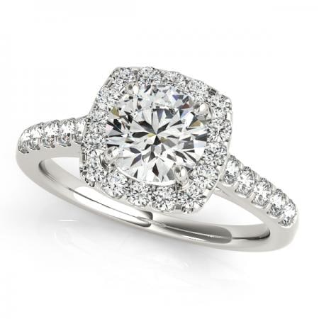 CERTIFIED PLATINUM 1.17 CTW J-K/VS-SI1 DIAMOND HALO ENGAGEMENT RING (1 of 1)