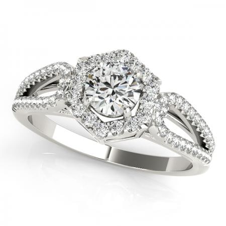 CERTIFIED PLATINUM 1.38 CTW J-K/VS-SI1 DIAMOND HALO ENGAGEMENT RING (1 of 1)