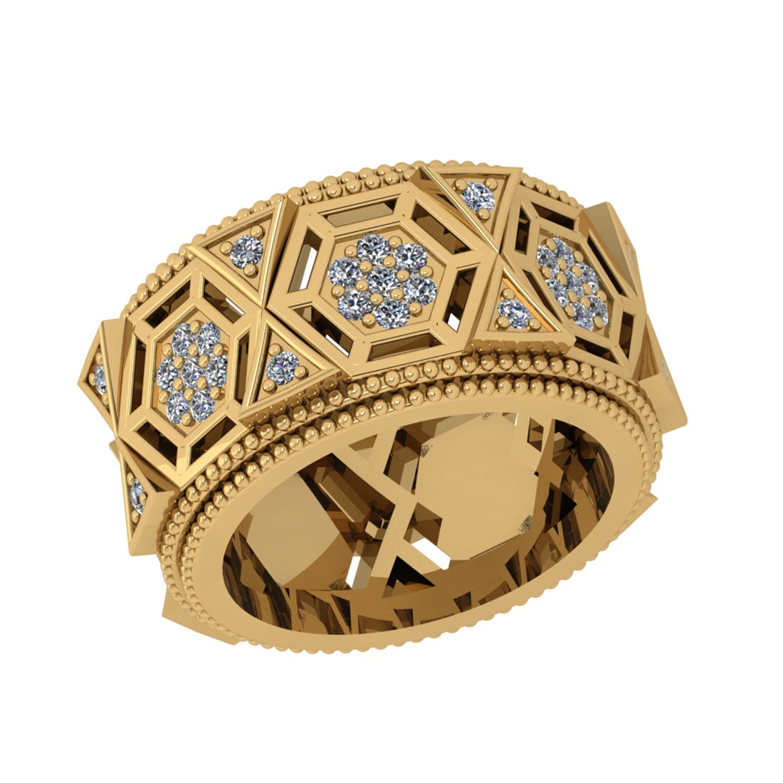 0.90 Ctw SI2/I1 Diamond 14K Yellow Gold Wedding/Anniversary /Engagement Ban: Total Diamond Weight : 0.90 Ctw (Round Cut) Color : J-K Setting : Prong Stone Clarity : SI2/I1 Metal Weight : Approx 9.00 Gram 14K Yellow Gold Wedding/Anniversary /Engagement Band Ring Current Ring