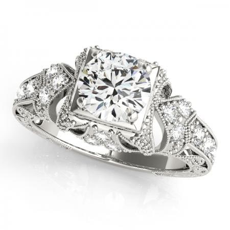 18KT WHITE GOLD .90 CTW J-K/VS-SI1 VINTAGE STYLE DIAMOND RING (1 of 1)