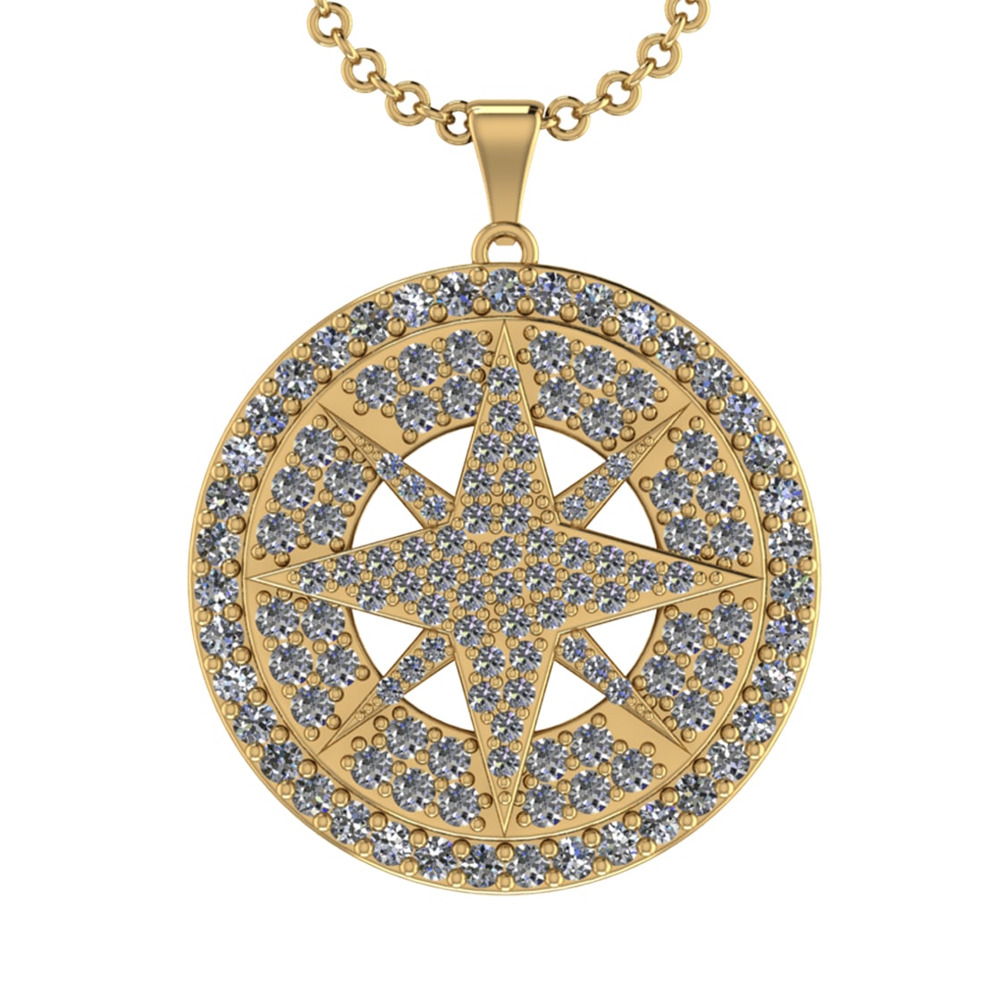 7.25 Ctw SI2/I1 Diamond 14K Yellow Gold Pendant Necklace (1 of 1)