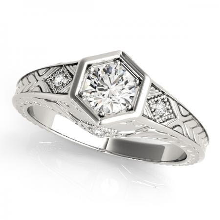 CERTIFIED 18KT WHITE GOLD 0.37 CTW J-K/VS-SI1 DIAMOND ENGAGEMENT RING (1 of 1)