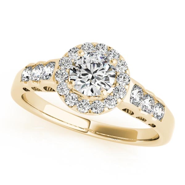CERTIFIED 18K YELLOW GOLD 1.16 CTW J-K/VS-SI1 DIAMOND HALO ENGAGEMENT RING (1 of 1)