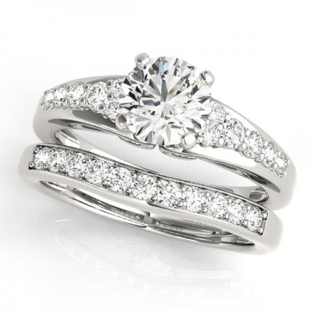 CERTIFIED 18KT WHITE GOLD 1.07 CTW J-K/VS-SI1 DIAMOND BRIDAL SET: CERTIFIED 18KT WHITE GOLD 1.07 CTW J-K/VS-SI1 DIAMOND BRIDAL SET (CENTER STONE DIAMOND .50 CTWW J-K/VS-SI1) please request ring size upon payment #PAPPS86750v3