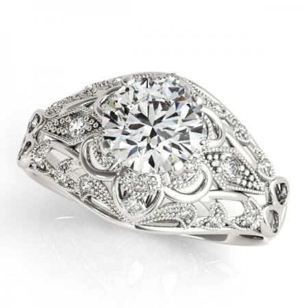 CERTIFIED PLATINUM 0.79 CTW J-K/VS-SI1 DIAMOND HALO ENGAGEMENT RING (1 of 1)