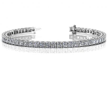 14K WHITE GOLD 4 CTW G-H SI2/SI3 PRINCESS CUT BRACELET: 14K WHITE GOLD 4 CTW G-H SI2/SI3 PRINCESS CUT BRACELET #PAPPS20032v5