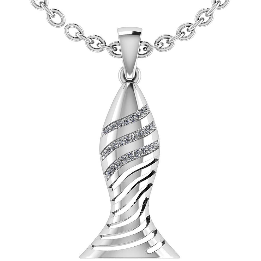 Certified .40 CTW Round Diamond 14K White Gold Pendant (1 of 1)