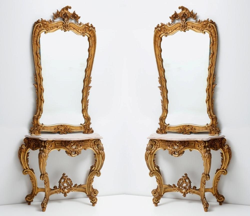 PAIR OF CONSOLE WITH MIRROR (1 of 1)