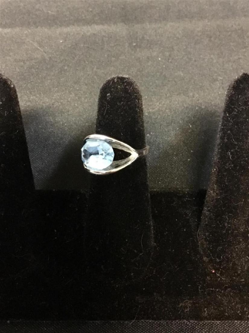 14 karat gold electoral plate blue ring (1 of 1)