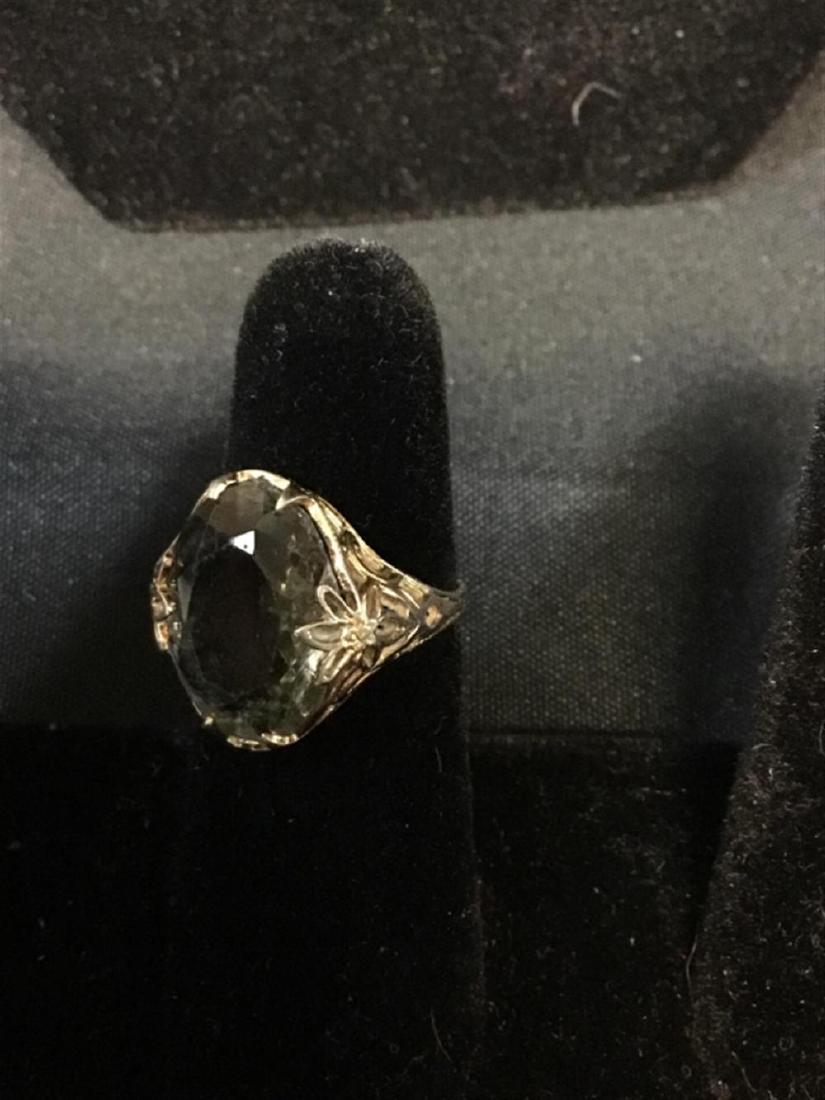 14 karat gold electroplated smoky quartz ring (1 of 1)