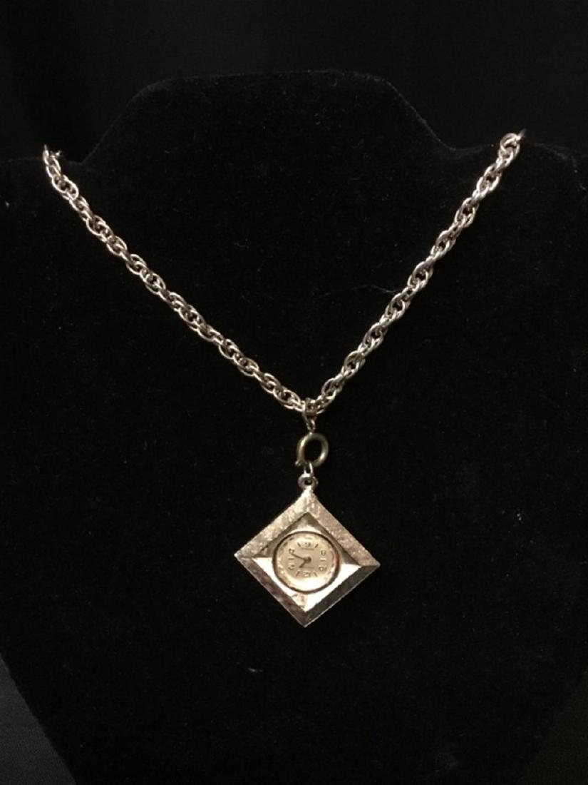 24 inch silver toned necklace with John Adlen (1 of 1)