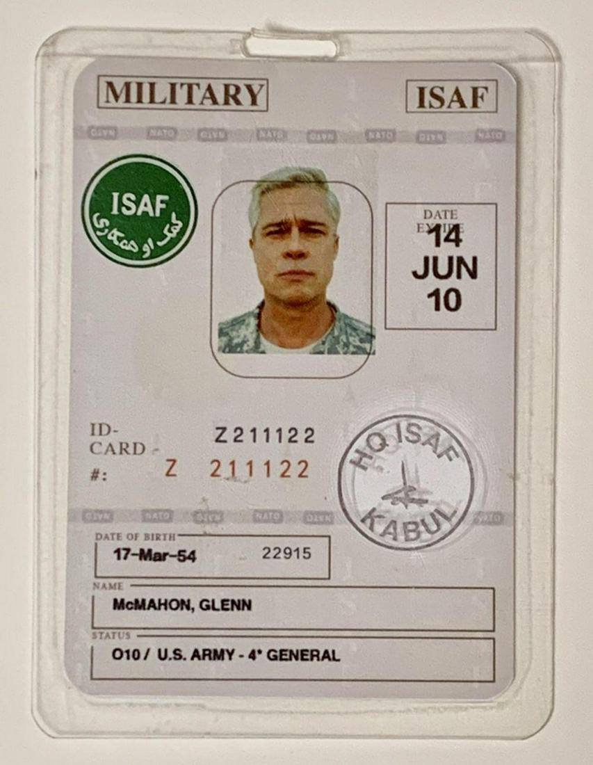 War Machine (2017) - Brad Pitt (Glen McMahon) Military: War Machine (2017) - Brad Pitt (Glen McMahon) Military I.D.; Original military I.D used by "Glen McMahon", played by Brad Pitt in the satirical war film "War Machine" (2017), Starring Brad Pitt, Antho