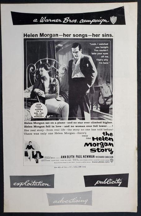 1957 Warner Bros. "THE HELEN MORGAN STORY" 1957 WB (1 of 3)