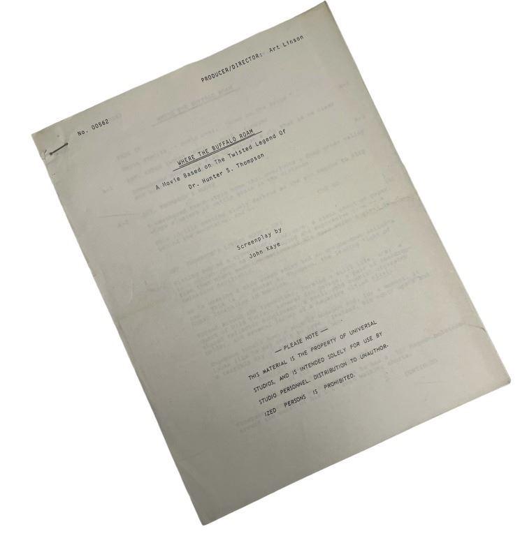 Where the Buffalo Roam (1980) - Original Annotated Script (From Joel Silver) (1 of 2)