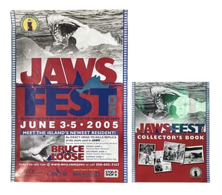 Jaws (1975) - Signed 30th Year Anniversary Jaws Fest Convention Program And Poster