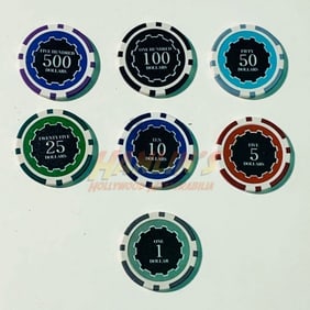 Molly's Game (2017) - Collection of 7 Poker Chips