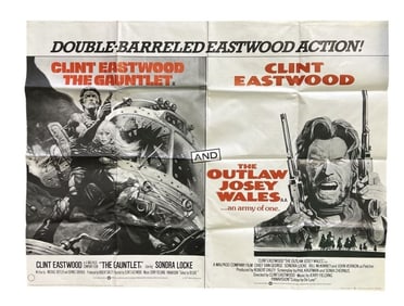 The Gauntlet (1977) - The Outlaw Josey Wales (1976) - Double UK British Quad Poster