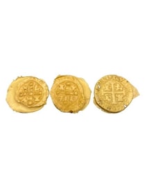 The Goonies (1985) - Set of 3 Gold Coins (Castings) From One-Eyed Willy's Treasure Lot A
