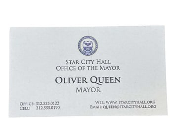 Arrow TV Series (2012-2020) - Oliver Queen Mayor Business Card