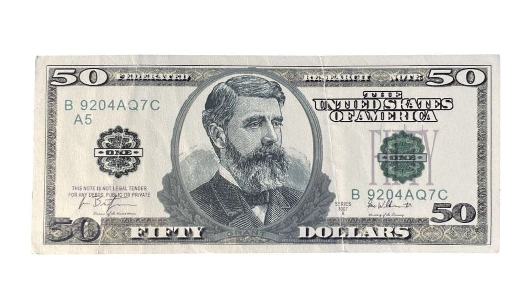 Breaking Bad (2008 - 2013) - $50.00 Bank Note: Breaking Bad (2008 - 2013) - $50.00 Bank Note.Original $50.00 bank note used in the production of Breaking Bad (2008 - 2013), the crime drama television series where, a high school chemistry teacher d