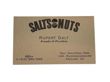 Charlie and the Chocolate Factory (2005) - Salt's Nuts Business Card