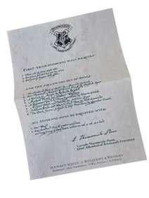 Harry Potter and the Sorcerer's Stone (2001) - Harry Hogwarts Acceptance Letter - Handwritten