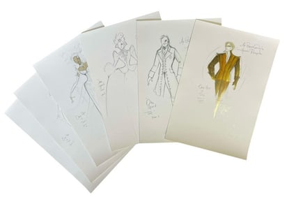 Once Upon a Time (2011-2018) - Set of 6 Costume Designs. Lot #2 (Production used copies)