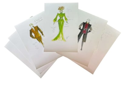 Once Upon a Time (2011-2018) - Set of 6 Costume Designs. Lot #3 (Production used copies)