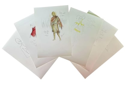 Once Upon a Time (2011-2018) - Set of 6 Costume Designs. Lot #4 (Production used copies)