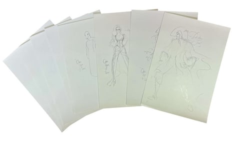 Once Upon a Time (2011-2018) - Set of 8 Costume Designs. Lot #2 (Production used copies)