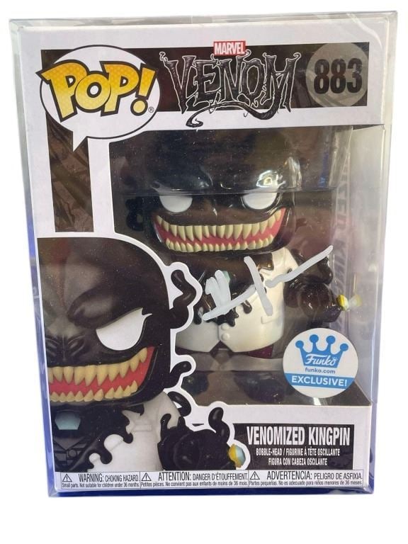 Venomized Kingpin Funko Pop Signed by Vincent D'Onofrio: Original Venomized Kingpin funko pop signed by Vincent D'Onofrio.Comes with a COA.Vincent Philip D'Onofrio is an American actor and filmmaker. He is known for his supporting and leading roles in both