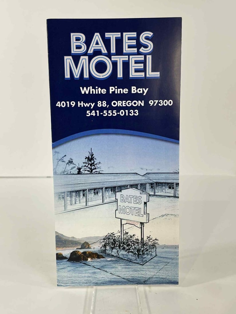 Bates Motel (2013-2017) - Bates Motel Brochure: Bates Motel (2013-2017) - Bates Motel Brochure.Original prop motel brochure used on the production of of the psychological horror drama television series 'Bates Motel' (2013-2017).A contemporary prequ