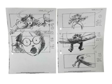 Harry Potter and the Prisoner of Azkaban (2004) - Pages of Storyboards "Ron Dragged Away"