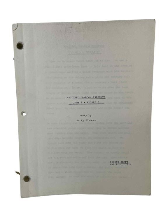 National Lampoon's Jaws 3, People 0 (1979) - Unfilmed Script (1 of 2)