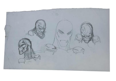 Spawn (1997) - Original Hand Drawn Concept Art (Robert Kurtzman) - Spawn Masks