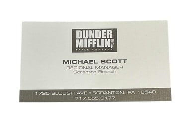 The Office (2005[x=#8211/]2013) - Michael Scott (Steve Carell) Business Card