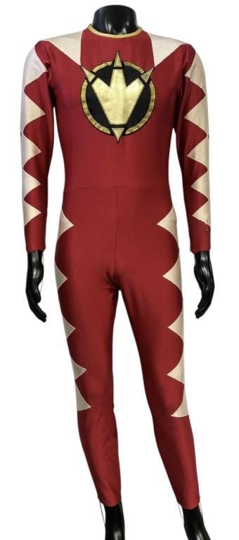 Power Rangers Dino Thunder (2004) - Red Ranger Jumpsuit: Power Rangers Dino Thunder (2004) - Red Ranger Jumpsuit.Original Red Ranger jumpsuit (US Promo written on Label) made to promote the production of the superhero television series 'Power Rangers Dino T