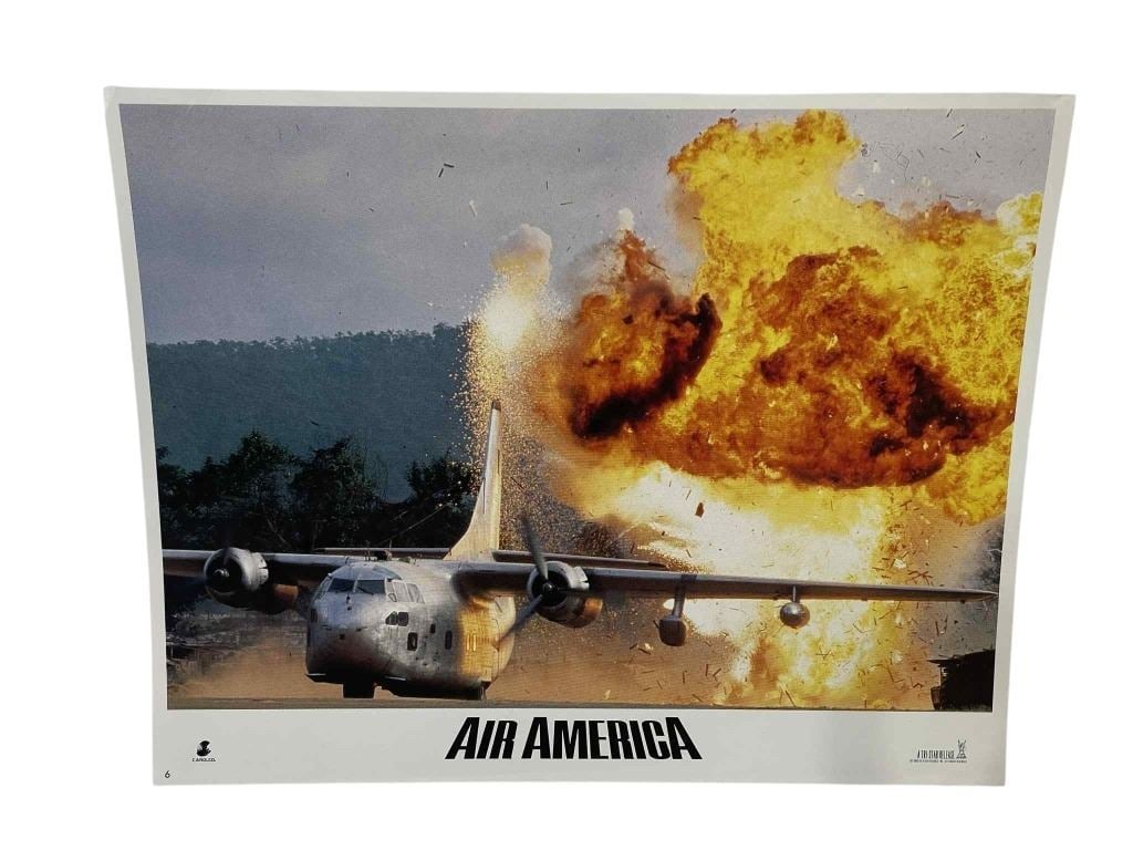 Air America (1990) - Lobby Card: Air America (1990) - Lobby Card.Measuring 11" x 14".Original lobby card for the action comedy film 'Air America' (1990), where a young pilot finds himself recruited unwittingly into a covert and corru