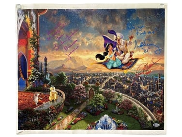 Aladdin (Disney 1992) - Cast Signed Canvas (20 1/2" x 24")