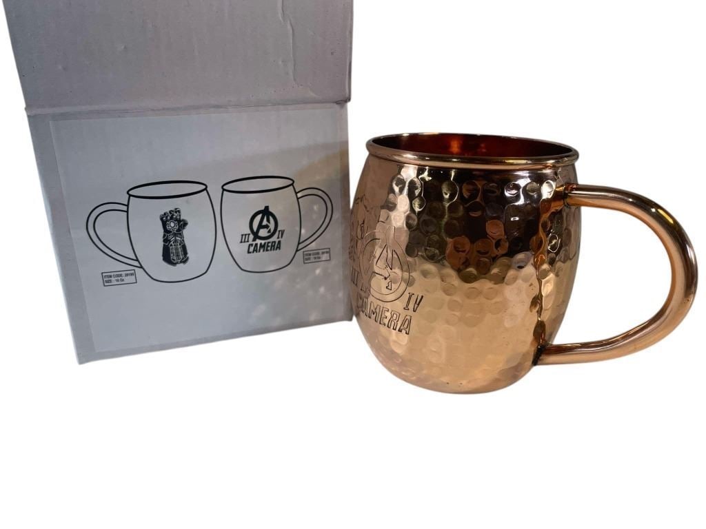 Avengers: Infinity War (2018) & Avengers: Endgame (2019) - Camera Department Crew Gift Copper Mug: Avengers: Infinity War (2018) & Avengers: Endgame (2019) - Camera Department Crew Gift Copper Mug.Original copper mug given to the camera crew. From the superhero films Avengers: Infinity War (2018) &