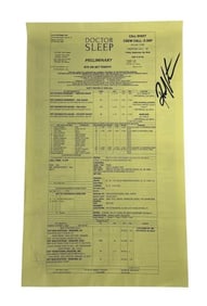 Doctor Sleep (2019) - Signed Call Sheet Robert Kurtzman (Special Effects Makeup Head)