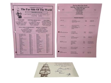 Master and Commander: The Far Side of the World (2003) - Signed Note and Crew List