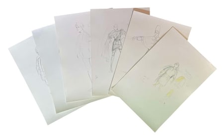 Once Upon a Time (2011-2018) - Set of 6 Costume Designs. Lot #5 (Production used copies)