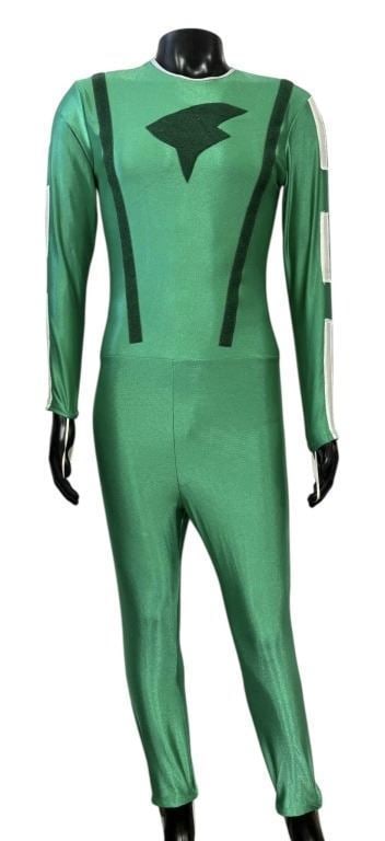 Power Rangers R.P.M. (2009) - Green Ranger Jumpsuit (Disney Theme Park): Power Rangers R.P.M. (2009) - Green Ranger Jumpsuit (Disney Theme Park).Original jumpsuit (Promo or tour costume from Disney Parks) to promote the superhero television series 'Power Rangers R.P.M.' (2