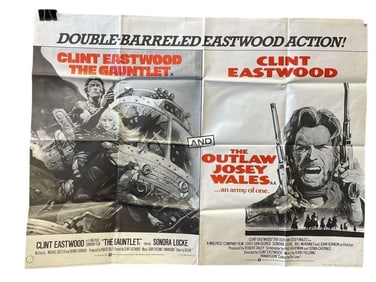 The Gauntlet (1977) - The Outlaw Josey Wales (1976) - Double UK British Quad Poster (30" x 40")